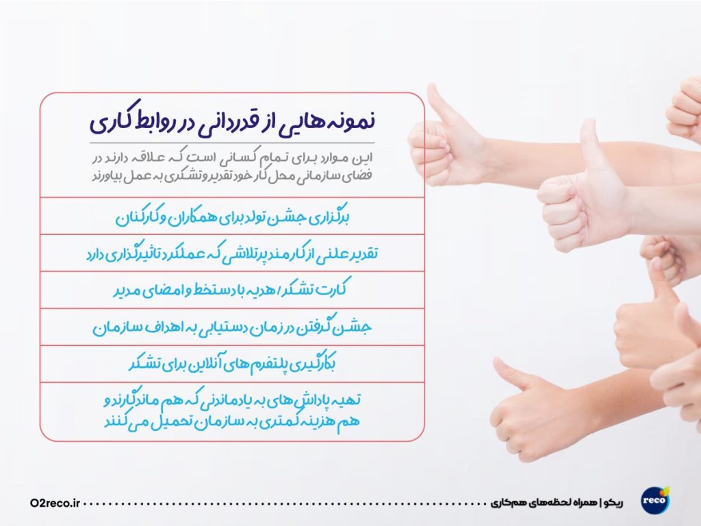 قدردانی در محسط کار و روابط کاری